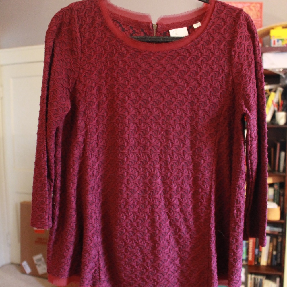 Postmark | Anthropologie Red Blouse w/ Zipper